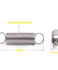 Heavy Duty Stainless Steel Tension Springs With Hooks For Automotive And Industrial Projects, 4X1mm coiled extension spring with measurements.
