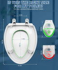 Elevated Toilet Seat 3 Inch Rise For Elongated Bowls Senior Mobility Booster measuring dimensions for proper fit, white color