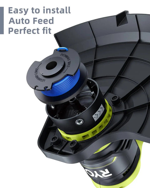 Autofeed Weed Wacker String Replacement For Cordless Trimmers 0.065 Inch Refills installed on Ryobi trimmer