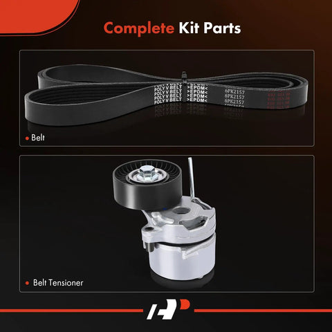 Engine Serpentine Belt Drive Kit For Subaru Impreza 2012 2014 And XV Crosstrek 2013 2014 2.0L with Belt Tensioner and Belt
