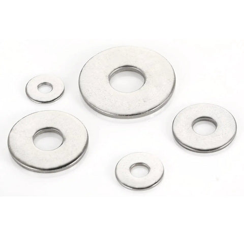 50 Pack 5 Sixteenth Inch Stainless Flat Washers 0.93 Inch Outer Diameter 0.07 Inch Thick 304 Stainless Steel For Screws And Bolts Corrosion Resistant High Tensile Strength, assorted sizes