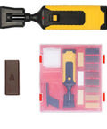 Quick Dry Hardwood Floor Restoration Set For Scratches And Dents, Wax System with color blocks and tools in a plastic case