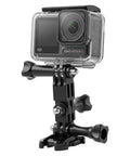 3 Way Adjustable Extension Pivot Arm Adapter Set For Cameras And Selfie Sticks With Lightweight ABS Build Stainless Steel Locking Screws Easy Install Durable 35mm Mount For Higher Angle Shots, mounted with action camera