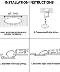 Installation steps for Slim 11 Inch Ultra Thin LED Recessed Light Kit With Junction Box 6000K Daylight 24W 110V