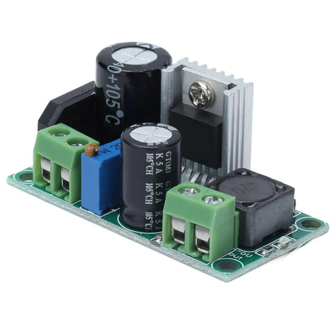 No Fuss Adjustable Dc Dc Power Supply Module Featuring Wide 5V To 48V Input Range And Smooth Step Down Output At 3 Amps with heat sink.