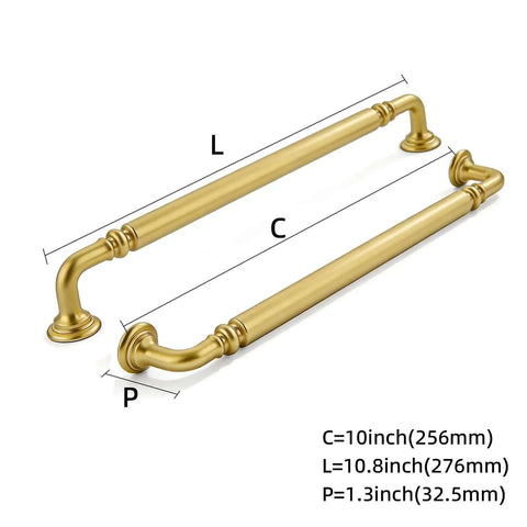 2 Pack 10 Inch Brushed Gold Cabinet Pulls For Kitchen And Bathroom Drawers Matte Gold Finish Moisture Proof Scratch Resistant Easy To Clean