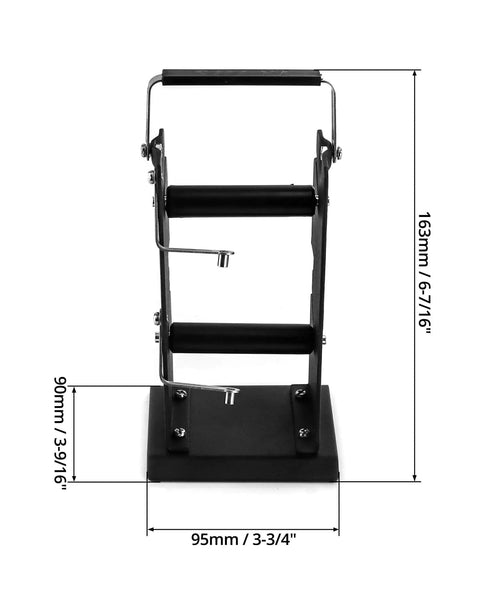 Dimensions of Dual Solder Dispenser Reel With Adjustable Roll Holder, Pro Grade Heavy Duty Spool Feeder For Welding, All Metal Construction.