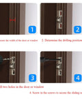 Installation steps for Sliding Glass Door Lock 2.4 By 0.65 By 0.76 Inch With Mounting Screws Silver Latch Replacement For All Patio Doors 4 Piece Set Easy Install Adjustable Screw Slots Durably Built Zinc Alloy Construction For Long Lasting Performance Weather Resistant Finish