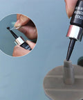 Close-up of Fix Cracks Fast With Nano Glass Repair Kit For Windshields And Glass Chips Scratches being used on glass surface