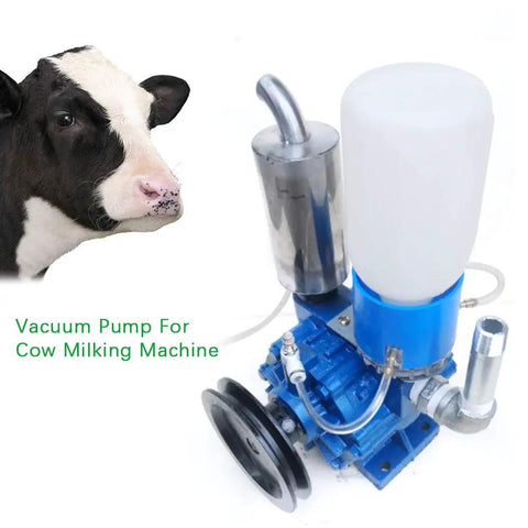 Close-up of Vacuum Pump Milking Machine 250 Liters Per Minute Portable Electric Milker with cow in background