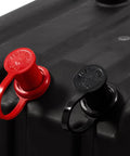 Rock Solid Vented Rv Marine Battery Box with red positive and black negative terminal caps for Group 24 cells.