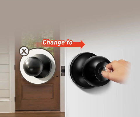 Keyless Entry Door Lock With Handle Set For Front Door, Smart WiFi Lock Kit, Door Knob With Lock, Unified Keys, Easy Install