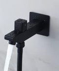 Top Shelf Ceiling Mount Rain Shower Kit With Bright LED Temp Display And Swift Handheld Switch Featuring Polished Body Jets Brushed Gold Thermostatic Valve Solid Build Bath Upgrade modern black wall-mounted faucet with water flow