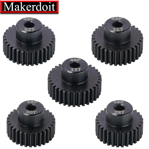 48P Pinion Gear Set For 3.175mm Shafts Fits One Eighth Inch RC Cars 29T 30T 31T 32T 33T Hardened Steel