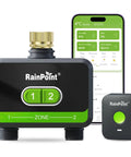 WiFi Garden Hose Timer With Brass Inlet Dual Zone Smart Sprinkler Controller For Lawn And Yard Remote Irrigation System, RainPoint app interface