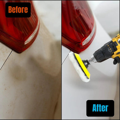Before and after of car tail light polishing using DIY Friendly Glass, Epoxy, And Resin Sanding And Polishing Kit