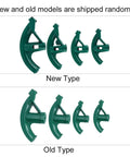 Heavy Duty 3/4 Inch Pipe Bender For Aluminum Alloy And Electric Wire Bending, displaying various models in green plastic.
