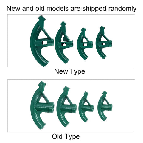 Heavy Duty 3/4 Inch Pipe Bender For Aluminum Alloy And Electric Wire Bending, displaying various models in green plastic.