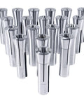 Front view of R8 Collets Set 19 Pc 2 To 20 Mm With 1 Mm Increments Pro Grade Hardened And Ground for CNC milling lathe machining.