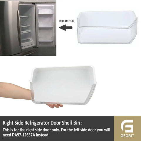 2 Pack Right Side Refrigerator Door Shelf Bin Replacement For Samsung RF263 Series AA RF263TEAESG RF263TEAESR RF263BEAESR