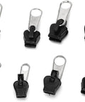 Universal Zipper Repair Kit With 12 Black Replacement Sliders for jackets, jeans, bags, quick fix at home, durable, and easy to use