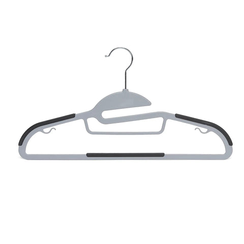 Slick Space Saving Wardrobe Game Changer Set Featuring Heavy Duty Non Slip Rubber Coated Plastic Hangers And Smooth 360 Swivel Hooks In Versatile Gray Bulk Pack Of Fifty For Hassle Free Clothing Storage