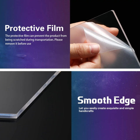Dope 12 Pack LED Light Base Kit With Clear Acrylic Sheets showing protective film being peeled and smooth edge detail