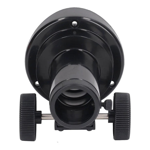 Front view of Dope 1.25 Inch Eyepiece Holder With Toothed Focus Gear for ultra precise manual focusing, ABS plastic, 67mm bevel teeth.