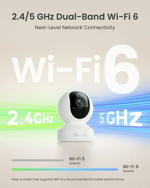 4K Ultra HD Pan And Tilt Indoor Security Camera With Dual Band WiFi 6 3X Optical Zoom Auto Tracking People And Pet Detection Crying Sound Detection Privacy Mode Bluetooth Setup E1 Zoom White