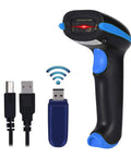2.4G Wireless 1D Barcode Scanner for Retail and Warehouse, Ultra-Fast Cordless Reader With 300 Scans Per Second, 100ft Range