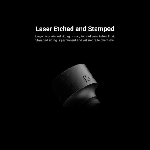 Close-up of Five Point Five Millimeter Shallow Impact Socket One Quarter Inch Drive Six Point Metric with laser etched size