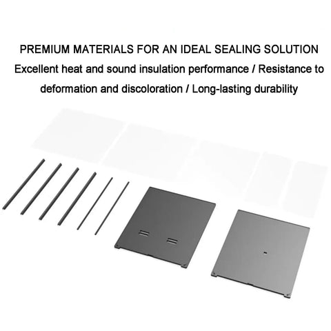 Components of 3D Printer Enclosure With Clear Acrylic Protective Cover, panel parts and rods for assembly.