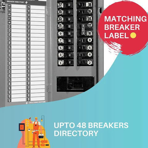 Durable Non Tearable Vinyl Circuit Breaker Labels With Strong Adhesive For Fuse Panels Waterproof And Oil Resistant Stickers