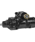 Heavy Duty Power Steering Box For GM 1500 2500 3500 Truck And Van 2002 To 2022 side view with clear reservoir and black finish.