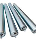 Pack of 4 Heavy Duty Long Roller Conveyors with 16 Inch Galvanized Steel Tubes. Ideal for pallet jacks and workbench supports.