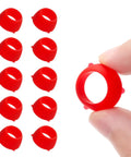 10 Pack Straight Up Heavy Duty Silicone Swivel Seals Replacing 16435 For RV Freshwater Lines. Red rubber cone nut shown.