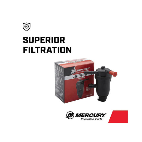 On Engine Water Separating Fuel Filter For V6 And V8 FourStroke Outboards, 10 Micron Boat Fuel Filter Removes Water And Contaminants To Protect Power And Efficiency, Fits 3.4L V6 And 4.6L V8 FourStroke Engines