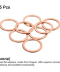 Real Deal Copper Flat Washers M22 25 Piece Set with vibrant copper finish for rust-resistant builds and projects.