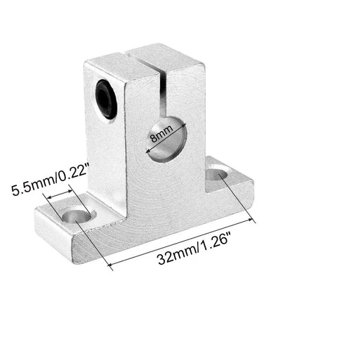 4 Pack SK25 Aluminum Linear Rod Rail Shaft Supports For 25mm Linear Motion Guides For CNC And 3D Printer, Smooth Alignment, High Precision, Easy Install, Corrosion Resistant, 25mm aluminum shaft support block with 7mm mounting holes