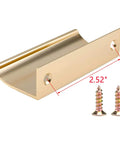 Arc Finger Edge Pulls Aluminum Back Mount Concealed Tab Pull Handles in brushed gold with screws, 2.52 inch length.