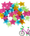 Colorful Star Shaped Spoke Beads For Kids Bikes Clip On Plastic Spoke Beads Set, 36 Pieces Of Durable, Lightweight Wheel Decorations