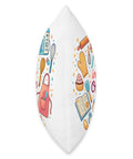 Side view of "I'll Be In My Office Baking Kitchen Cooking Throw Pillow With Double Sided Print Soft Polyester Fill Hand Cut And Sewn"