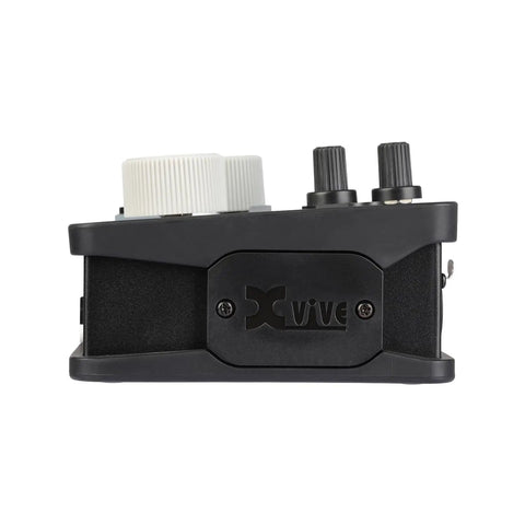 Side view of More You Hub Expandable USB Audio Interface For Home Studio Boss Mode with knobs and logo visible on a black body.