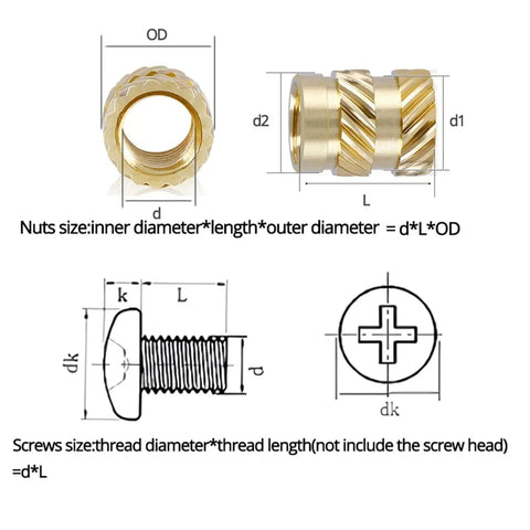 Top Shelf M2.5 Brass Threaded Inserts And Stainless Steel Screws Kit Heat Hot Melt Knurled Embedment Set For 3D Prints And Diy Mods Zero Hassle Setup Rock Solid Hold Boss Grade Metal Fasteners