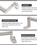 Stainless Steel Cabinet Pull Handles Round Drawer Pulls For Wardrobe Closet Doors Large Size Furniture Hardware, ergonomic design
