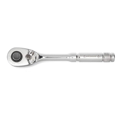 Quarter Inch Drive 72 Tooth Quick Release Teardrop Ratchet With 6 Inch Length Perfect For Tight Spots Pro Grade Chrome Alloy Steel For Strength And Longevity Low Profile Teardrop Head For Easy Access
