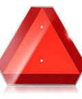 Premium Quality Heavy Duty Aluminum Slow Moving Vehicle Triangle Safety Sign, 14x16 inch, bright red reflective emblem.