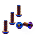 Titanium Button Head Hex Socket Cap Bolts Set Of 5 M4 M5 M6 M8 ISO7380 Aviation Grade Ti6Al4V GR5 Rainbow Color