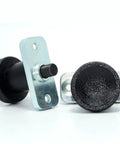 Heavy Duty Flange Mount Indexing Plunger With Dependable Spring Pin And Smooth Plastic Knob GN608 Model, featuring black knob and metal base.