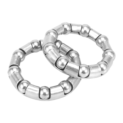 2 Pack Bicycle Ball Bearing Retainers With 9 Balls, 44.5mm Outer Diameter, 31.2mm Inner Diameter, Stainless Steel Cage